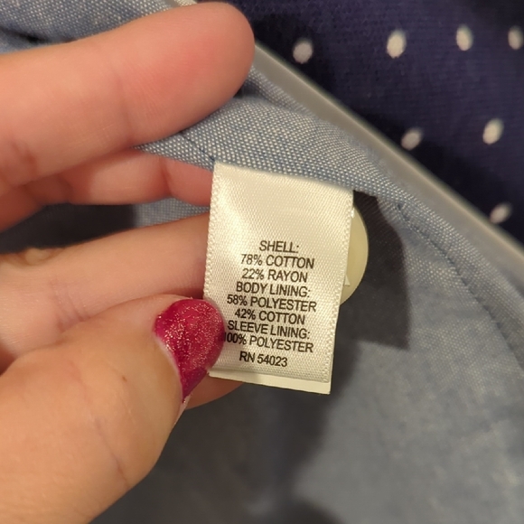 Banana Republic Navy Polka Dot‎ Blazer size 14 - Picture 5 of 9